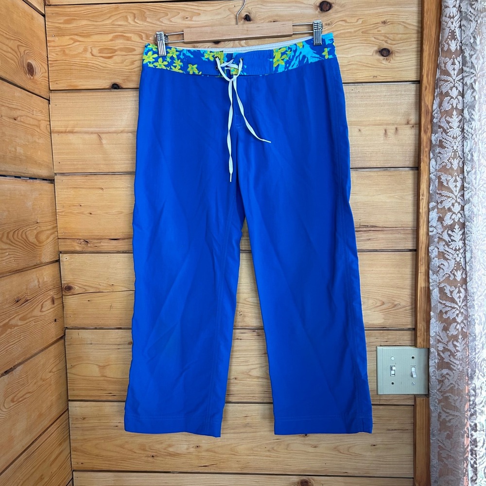 Vintage Surf Capri Board Pants Womens Size 8 Blue Quick Dry Nylon Patagonia
